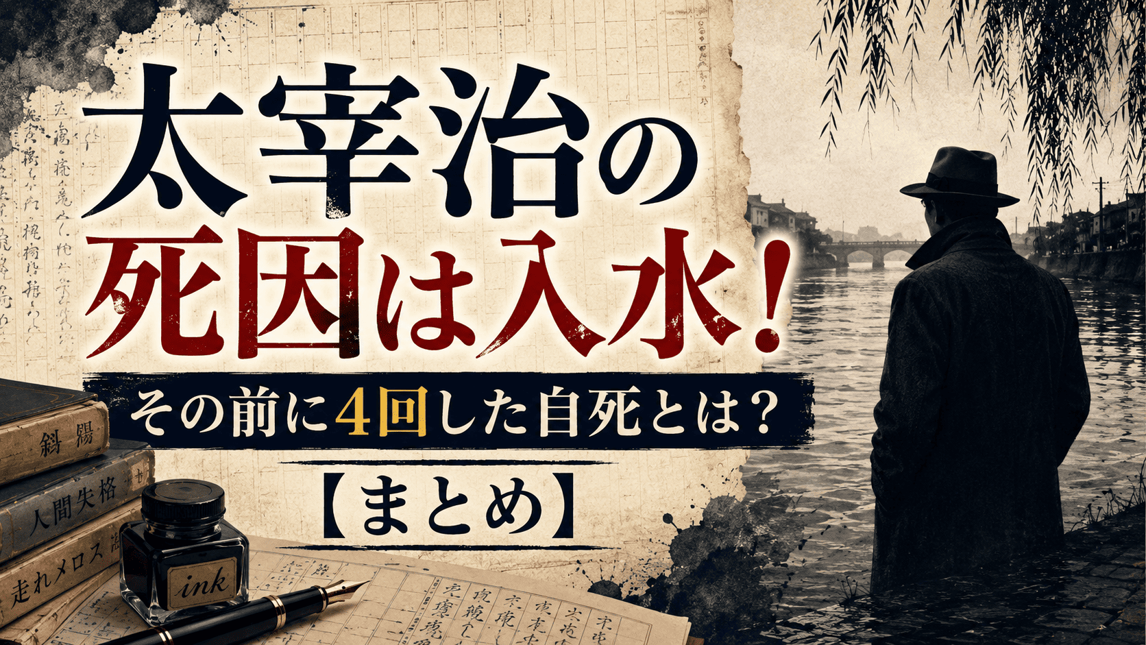 太宰治の死因は入水！その前に4回した自死とは？【まとめ】 | かっこいい有名人研究所