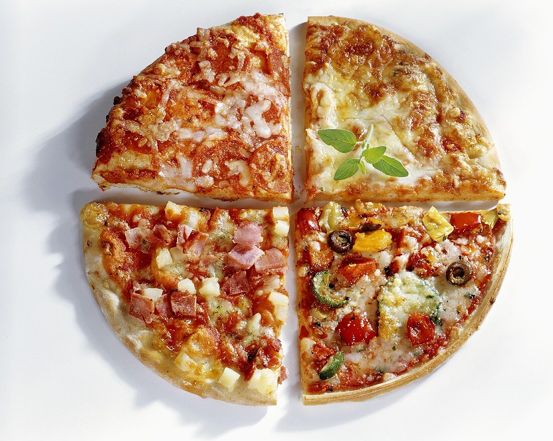 Pizza Cut in Quarters