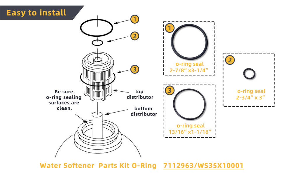 Distributor O Ring Replacement Water Softner