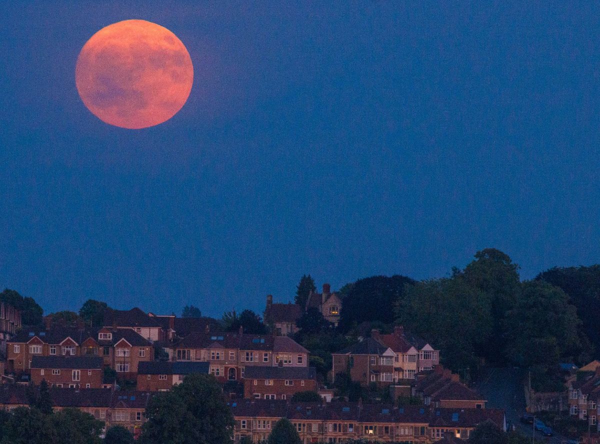Strawberry Moon Offers Rare Low Views Across the Night Sky