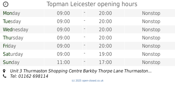Thurmaston Shopping Centre Shops Opening Times