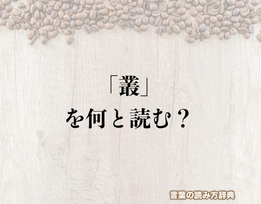 【2026年最新】難読漢字「叢」の読み方と意味を徹底解説！クイズ番組やWeb小説で話題の理由とは