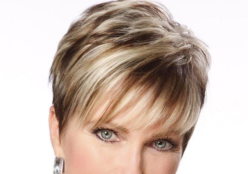 Short Hair Brunette with Blonde Highlights