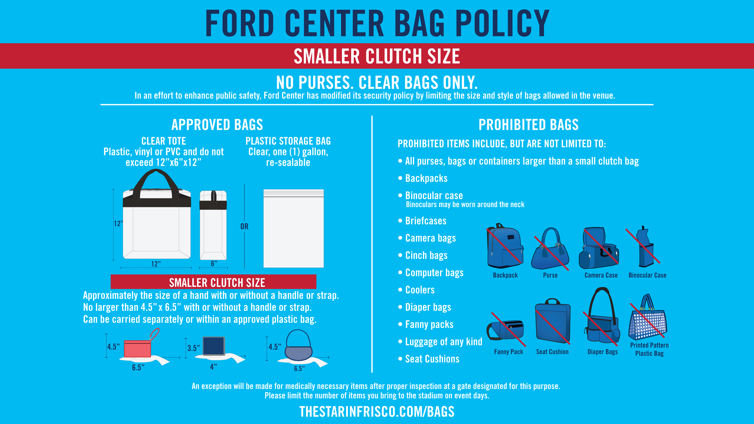 Ford Center Frisco Bag Policy