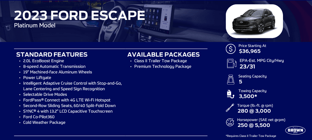 2026 Ford Escape Specifications