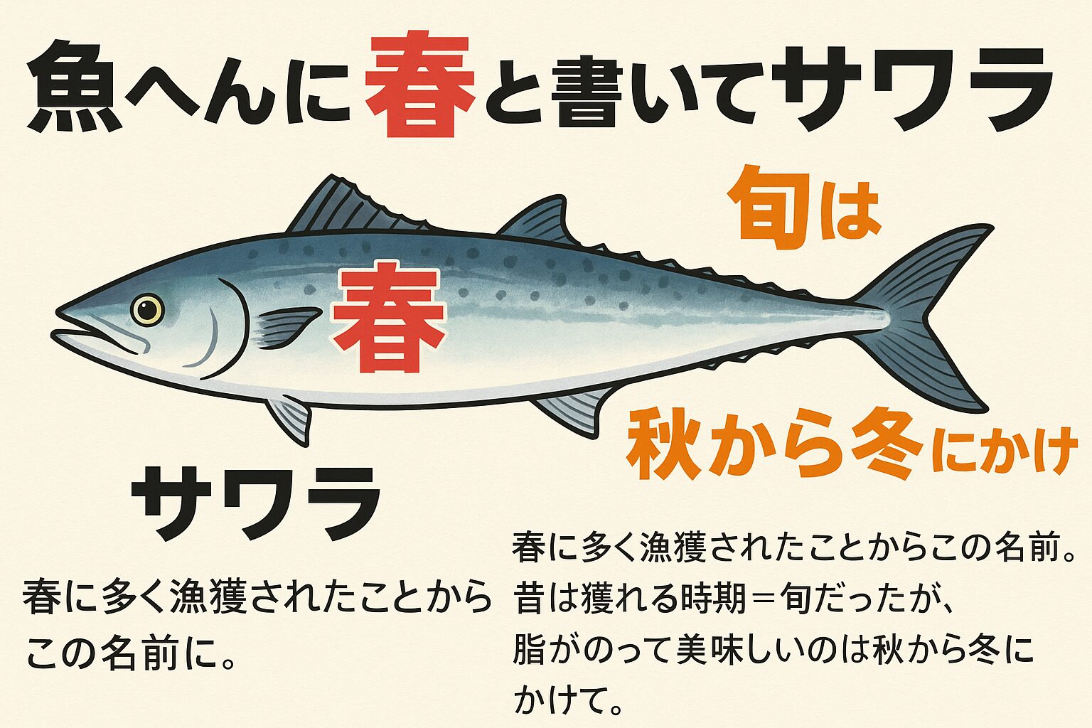 魚へんに春「鰆」の読み方と由来｜関東と関西で旬が違う理由と出世魚の謎