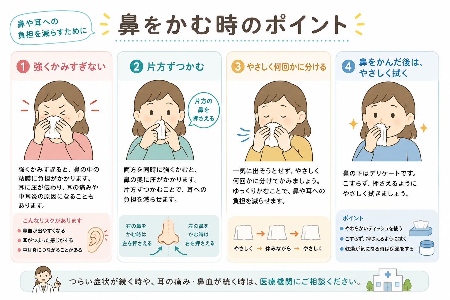 鼻をかむと耳が痛い原因とは？中耳炎や鼓膜損傷を防ぐ正しい対処法