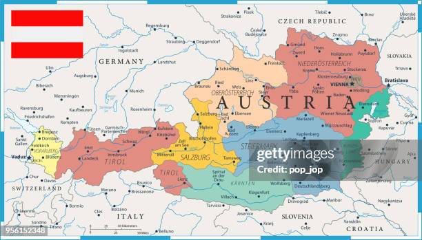 Map of Austria and Switzerland and Germany