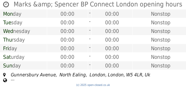Marks and Spencer Ealing Opening Times