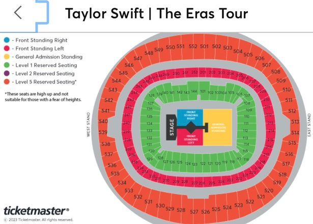 Wembley Stadium Seating Plan Taylor Swift