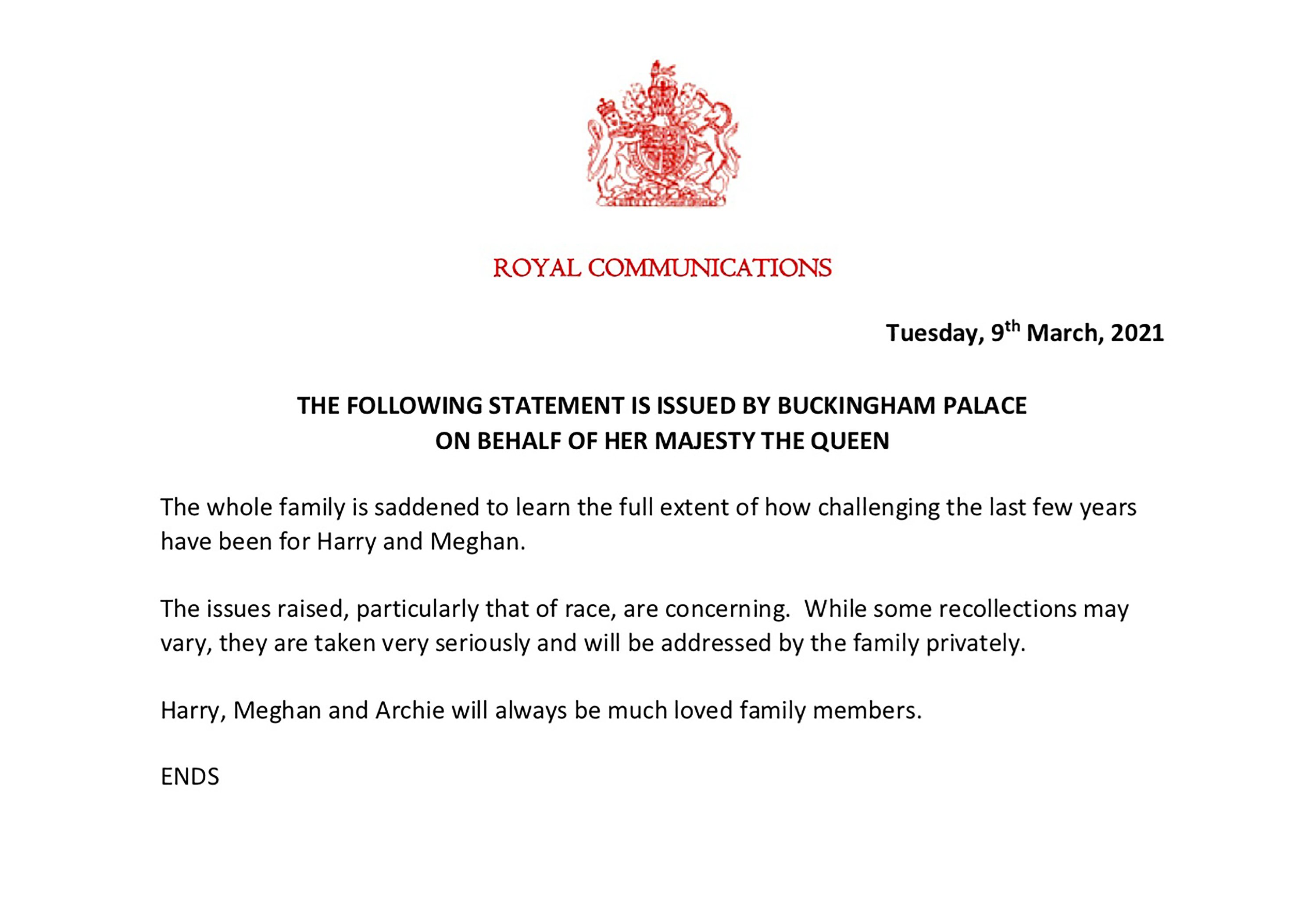 Buckingham Palace Letter: Harry and Meghan Remain Non-Working Members of Royal Family