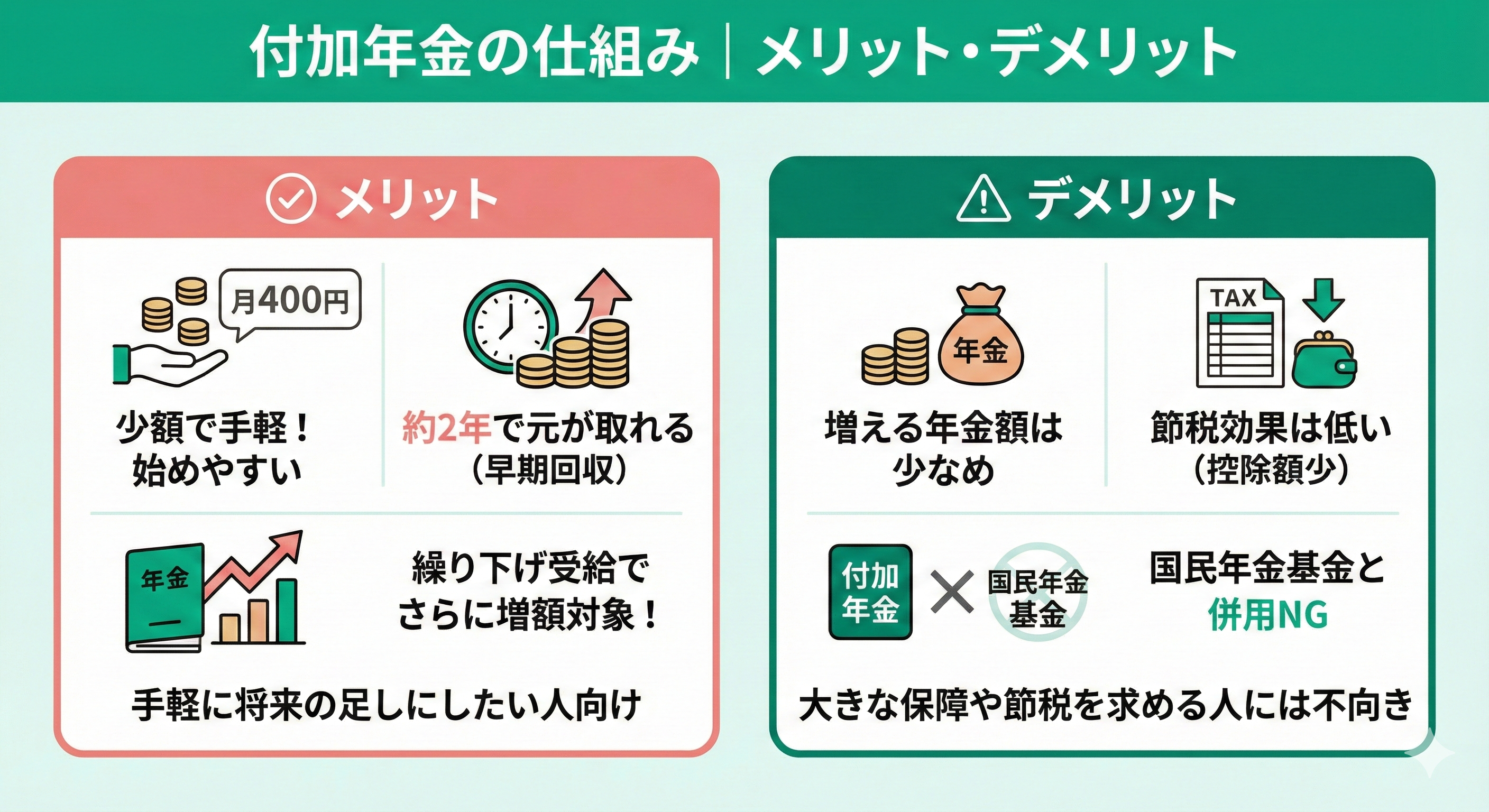 国民年金の付加年金とは？月400円で2年で元が取れる仕組みを徹底解説