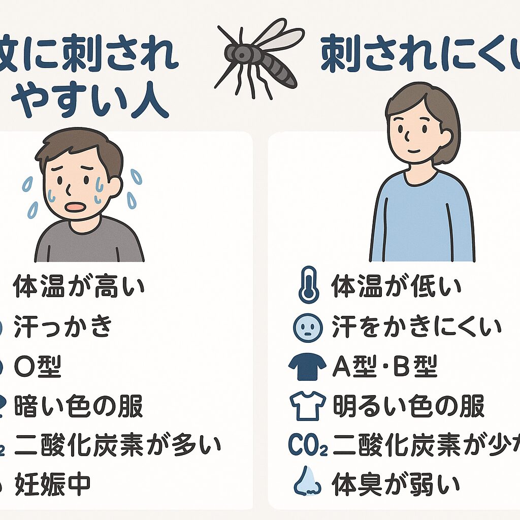蚊に刺されやすい人の特徴とは？科学が明かす原因と即効撃退法