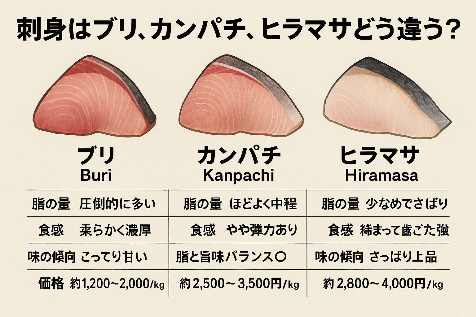 カンパチとブリの違いとは？プロが見分ける味・脂・値段の決定打