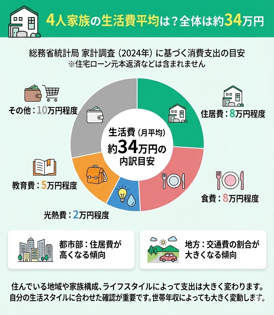 4人家族の生活費平均とリアル内訳！赤字家庭が急増する理由と打開策