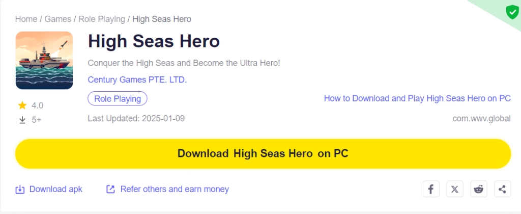 High Seas Hero Free Download Pc