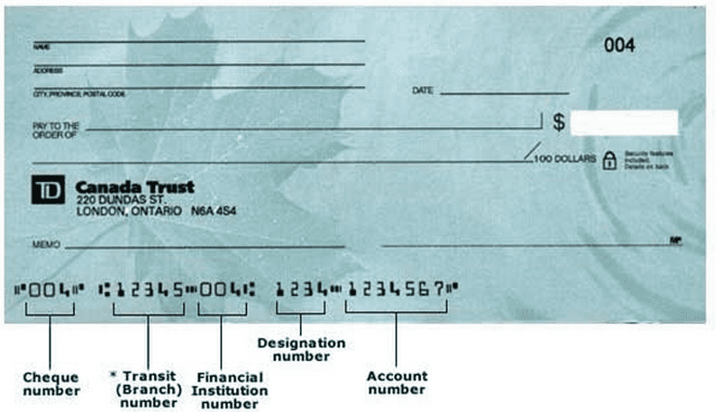 Td Bank Routing Number on Check