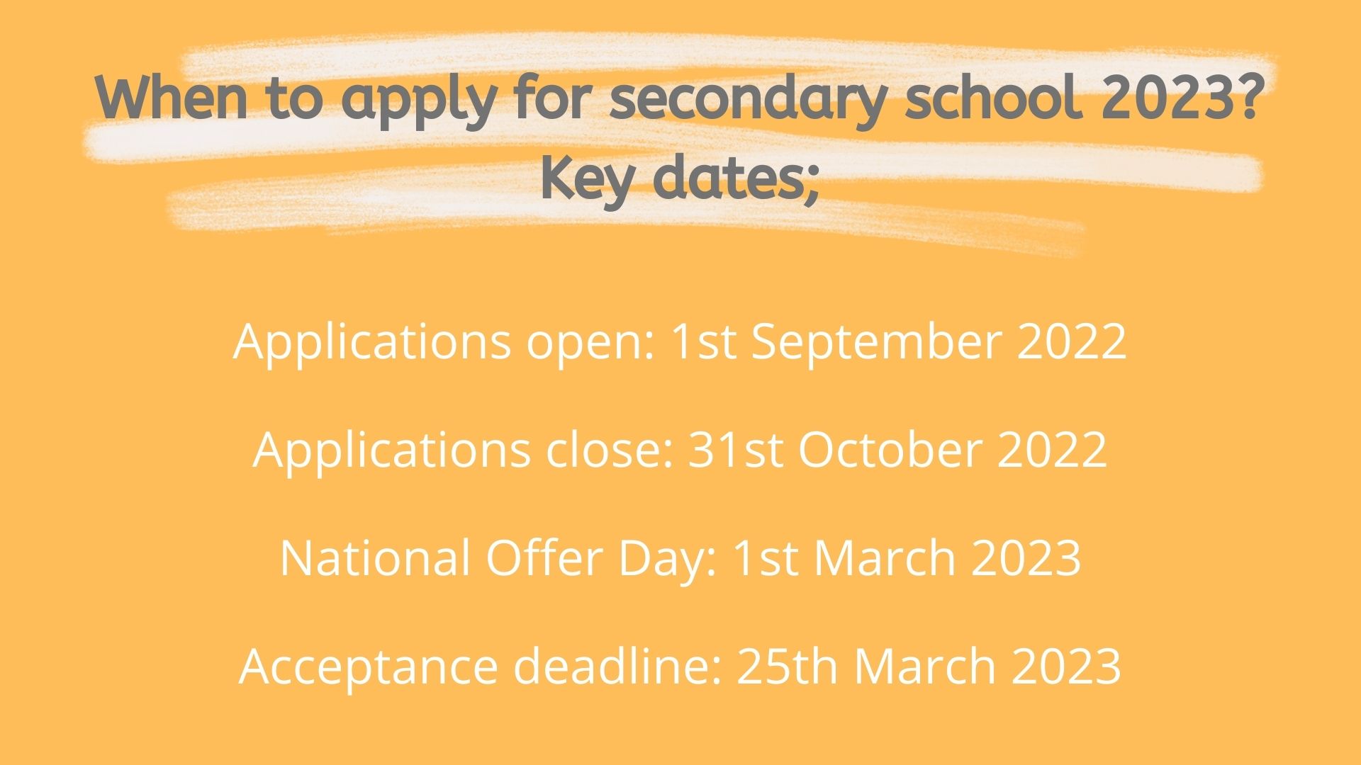 When Do You Apply for Secondary School