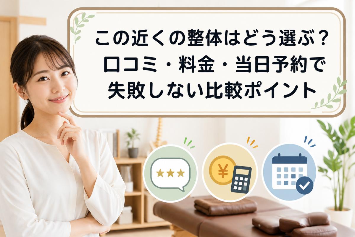 近くの整体で後悔しない選び方｜治らない原因と保険の真相【2026】