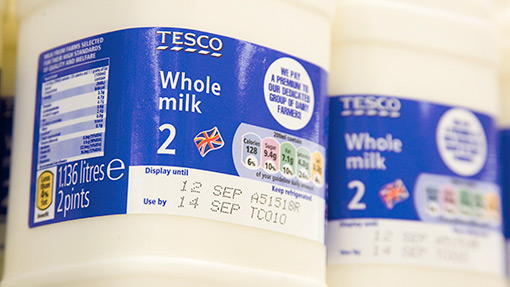Cost of 4 Pints of Milk at Tesco