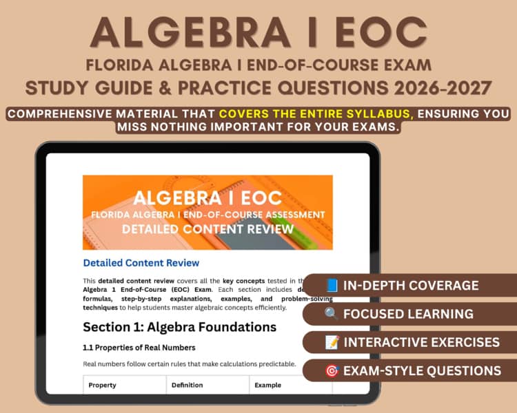 How Many Questions Are on the Algebra 1 Eoc Florida