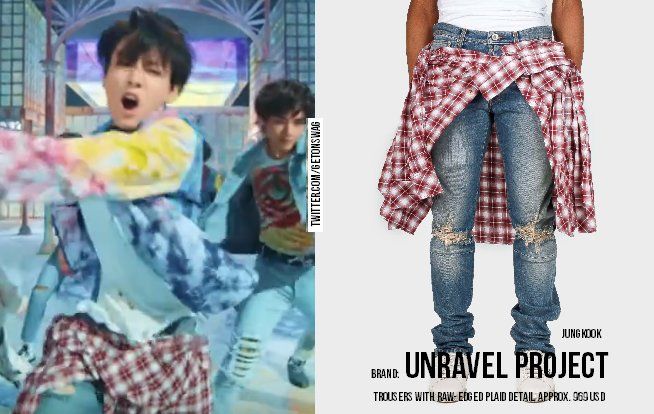 Bts Jungkook Flannel Wrapped Around Waist