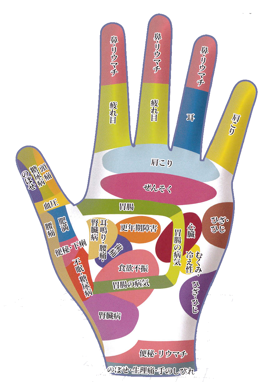 手のひらツボ図で不調解消！自律神経・頭痛・胃痛に効く押し方完全版