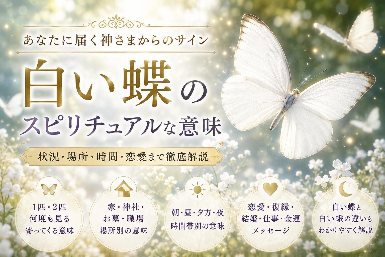 白い蝶のスピリチュアルな意味とは？幸運のサインと状況別の全真相