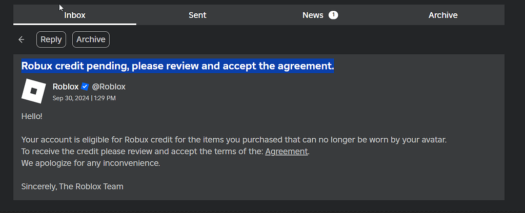 Cannot Receive Robux at the Moment Roblox