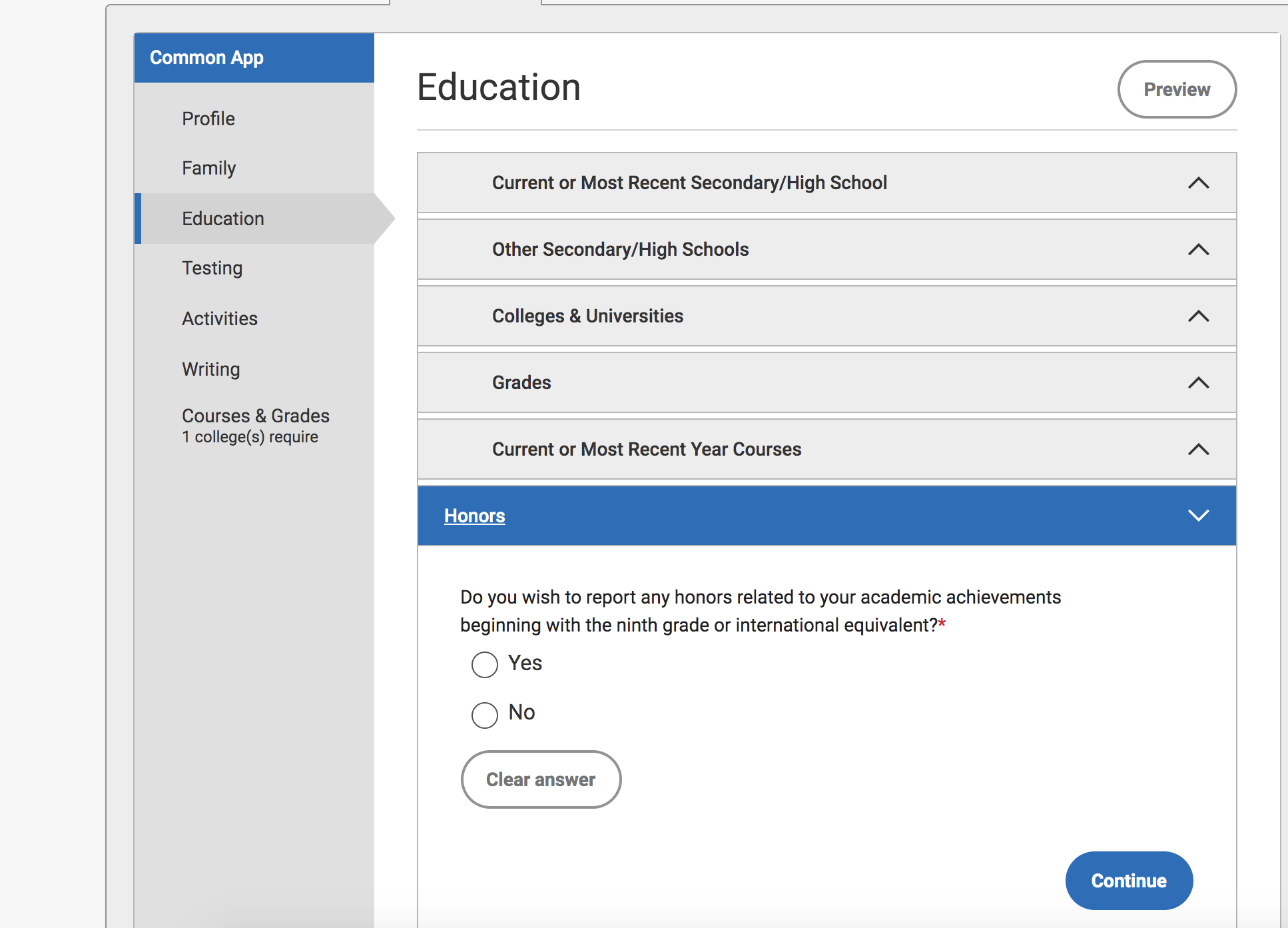What Level of Recognition Is National Honor Society Common App