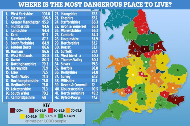 Most Dangerous Place to Live in England