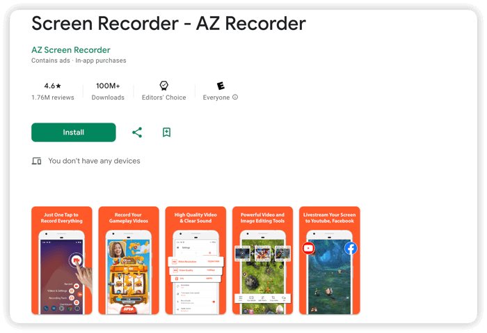 Az Screen Recorder App for Android