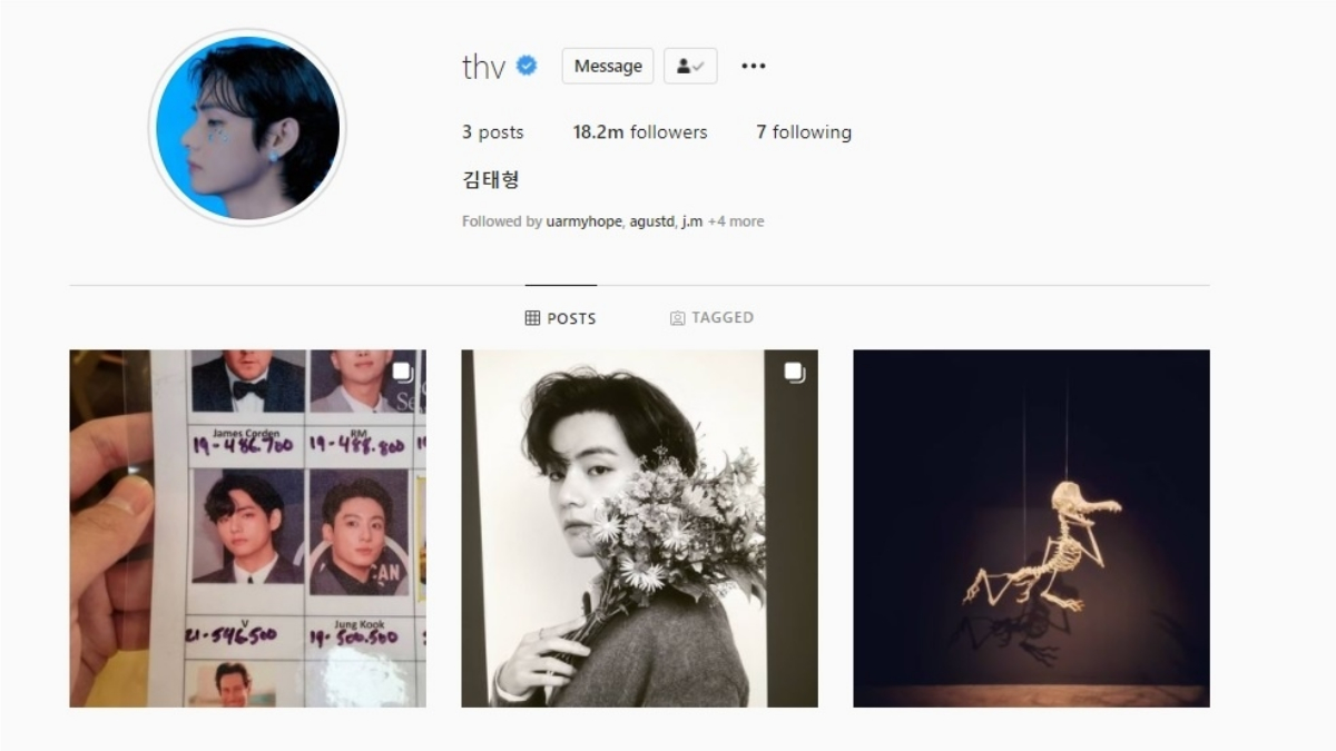 Does Bts v Have an Instagram