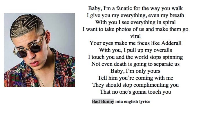 Bad Bunny Lyrics in English