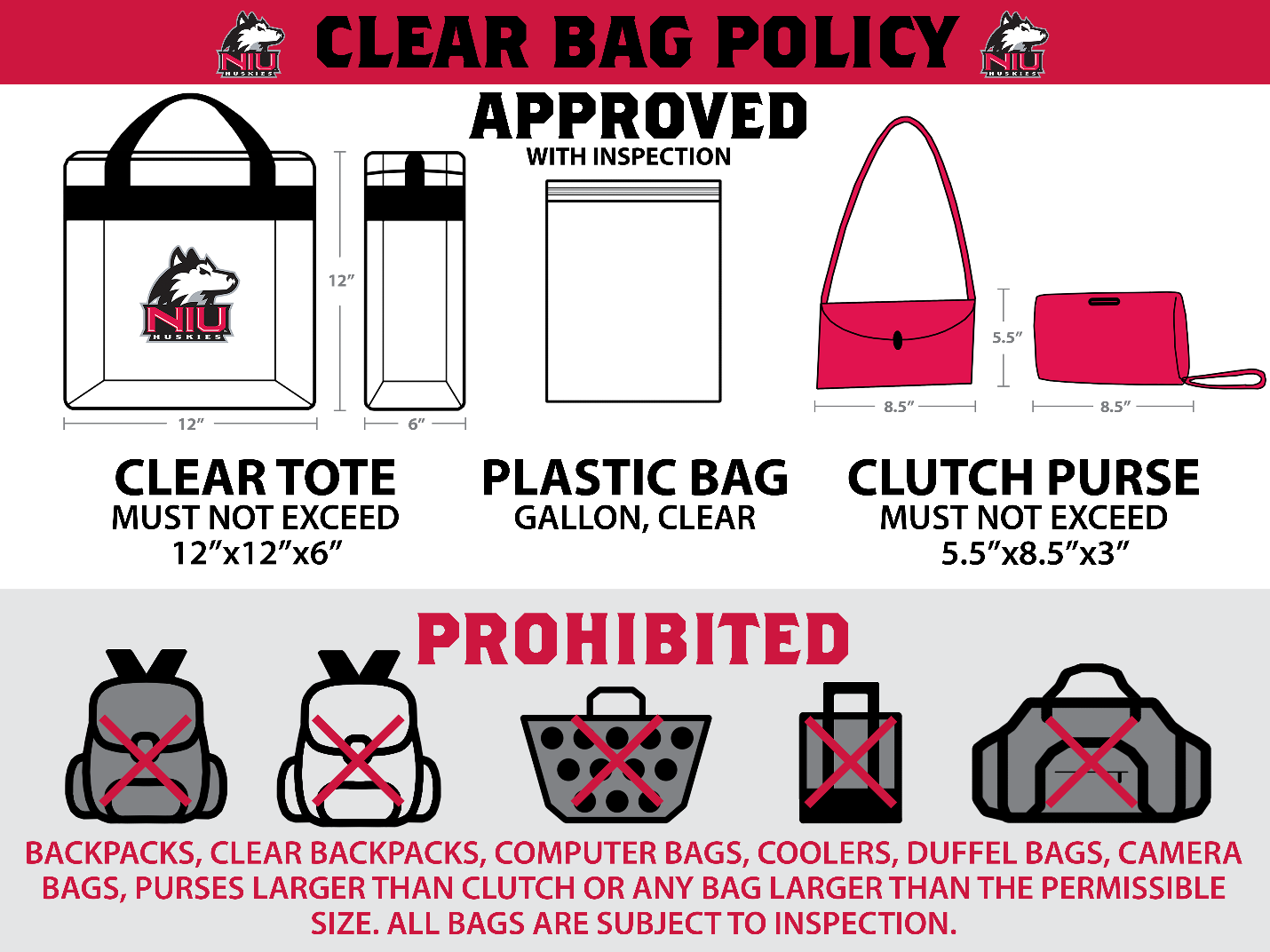 Husky Stadium Bag Policy 2017
