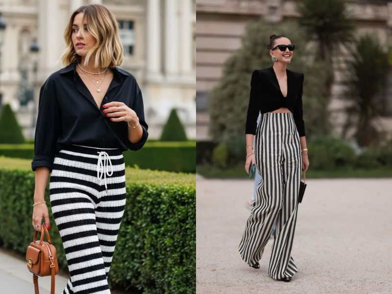 Black Trousers with a White Stripe