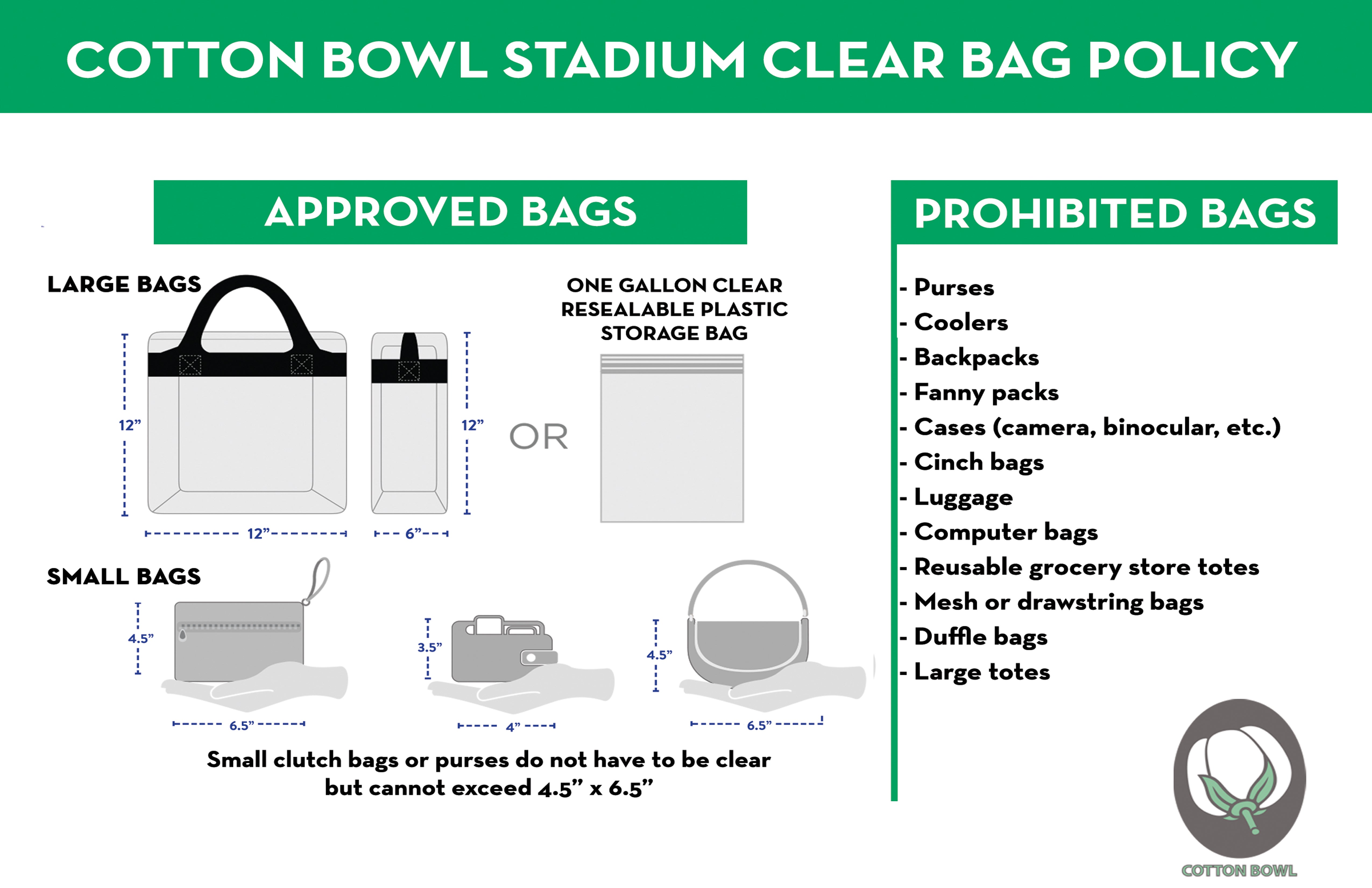 Dallas Cotton Bowl Bag Policy