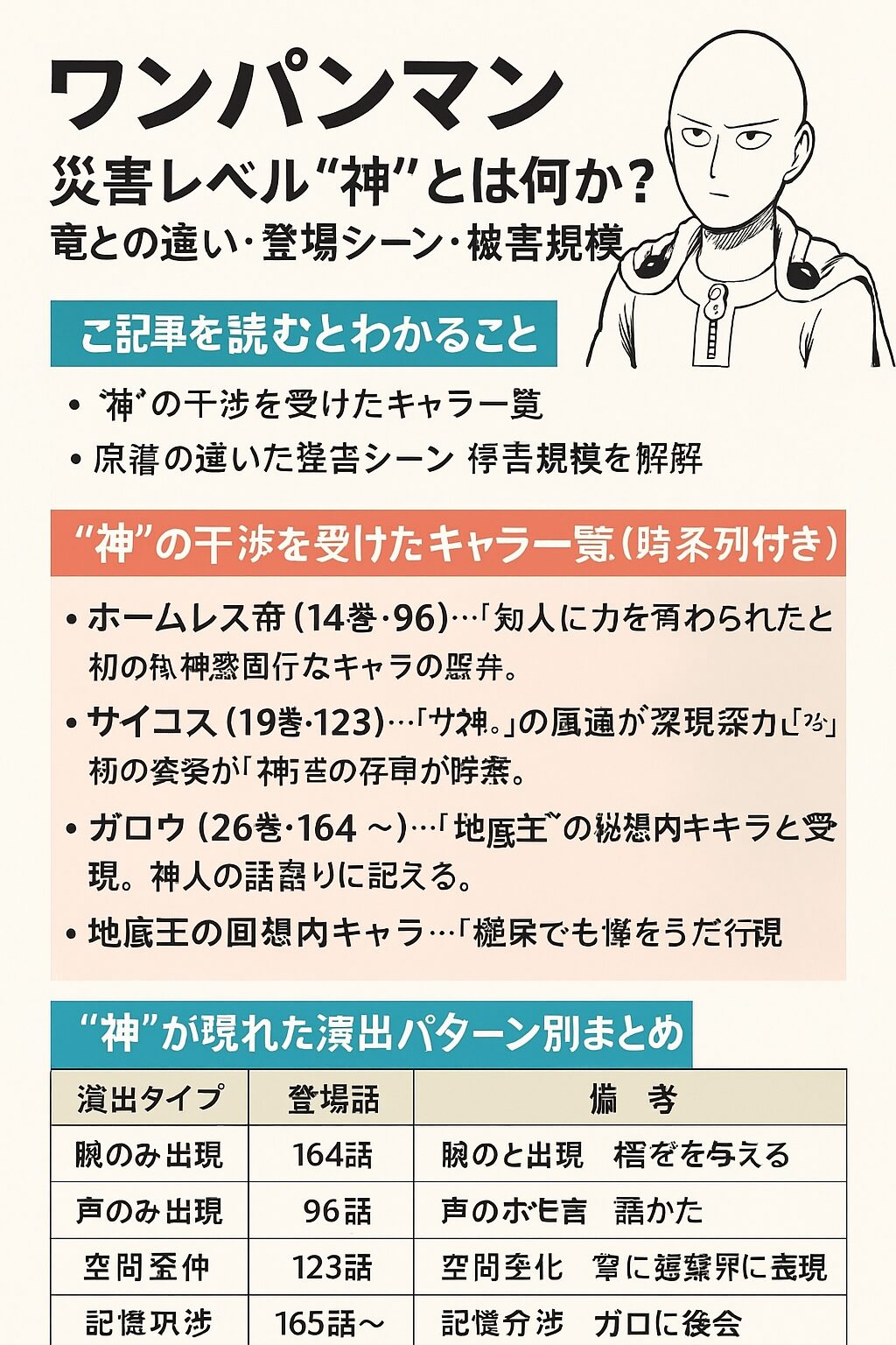 『ワンパンマン』災害レベル神の真相｜該当怪人とボロス・ガロウの格付け