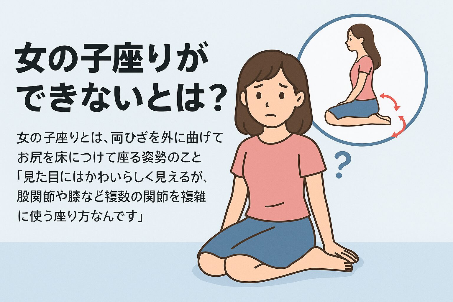 女の子座りができない理由とは？骨格の真実と股関節の構造を解剖