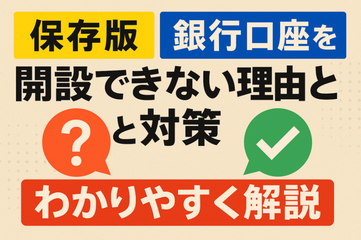 銀行口座が開設できない理由は？個人の審査落ち原因と対策を徹底解明