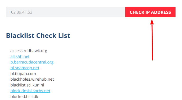 Check Ip Address Blacklist
