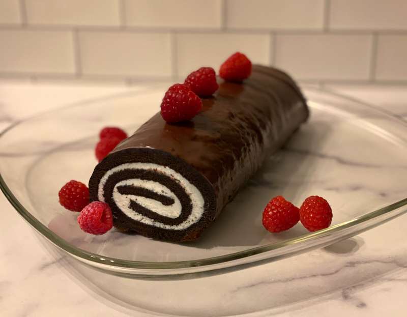Chocolate Cream Roll Cake