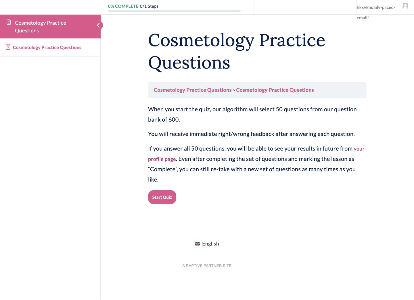 Free Practice Test for State Board of Cosmetology