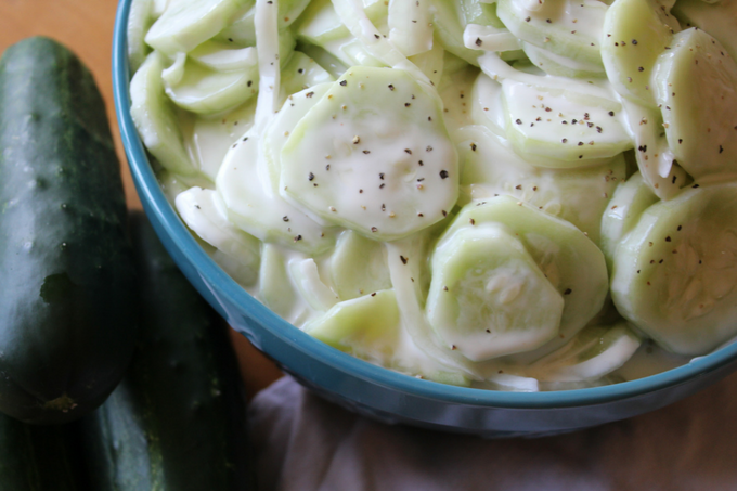Mayo Vinegar Cucumber Salad
