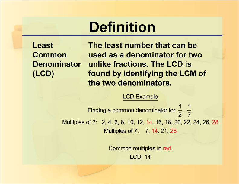 What Is the Meaning of Lcd in Mathematics