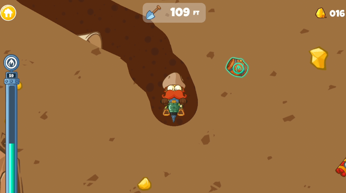 Gold Digging Game with Dog with Axe