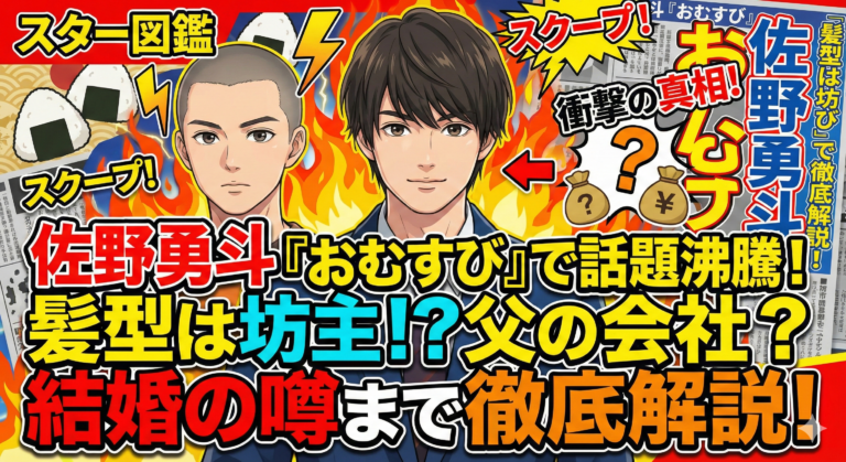 佐野勇斗が朝ドラ『おむすび』で話題沸騰！髪型は坊主？父の会社や結婚の噂まで徹底解説