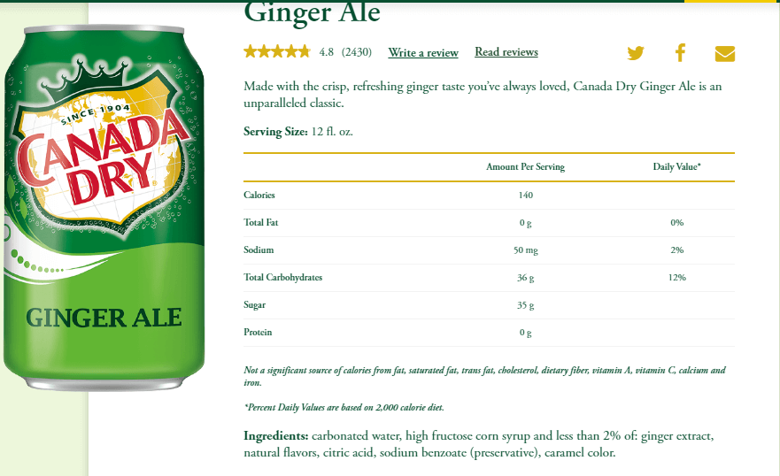 Does Ginger Ale Have Aspartame
