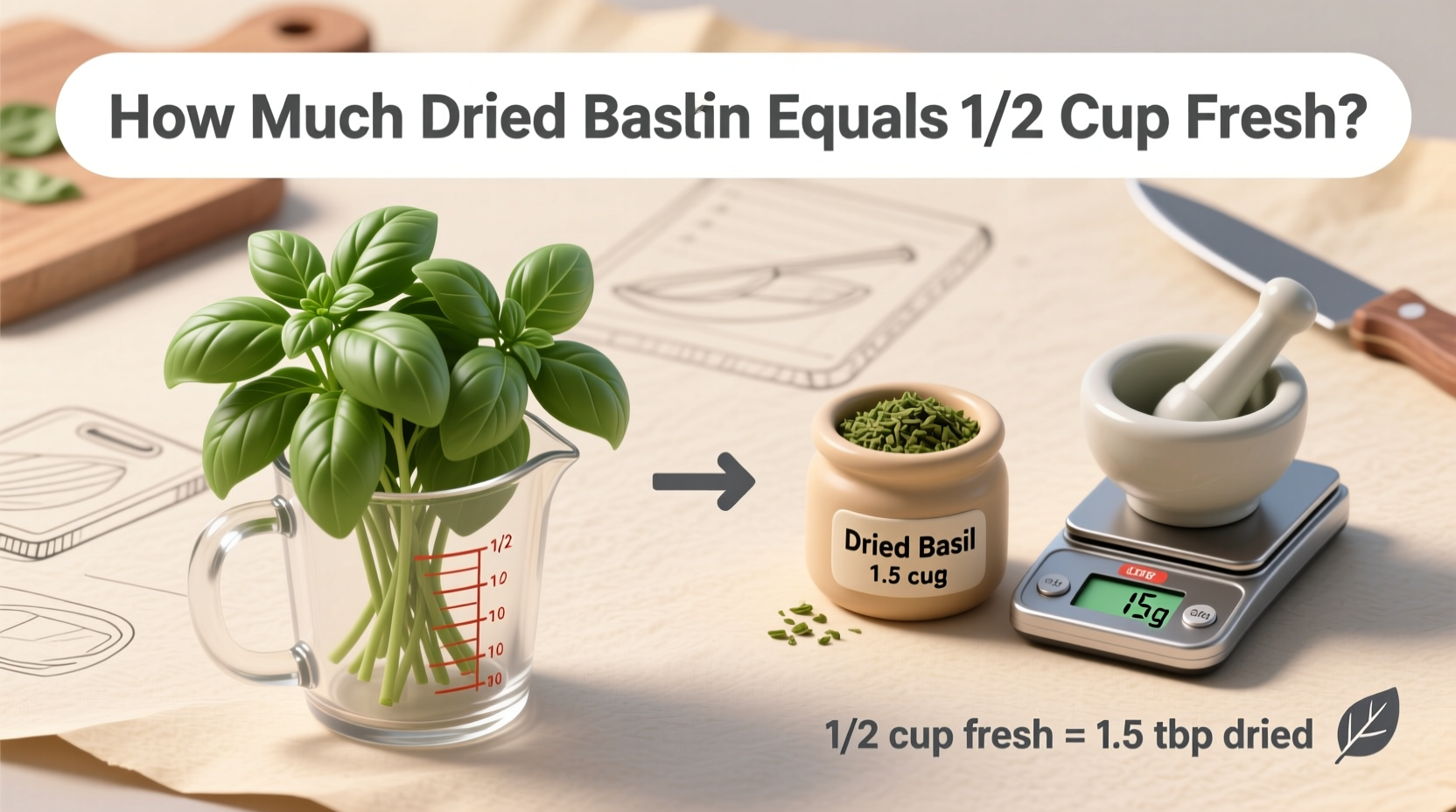 1 2 Cup Basil to Dry