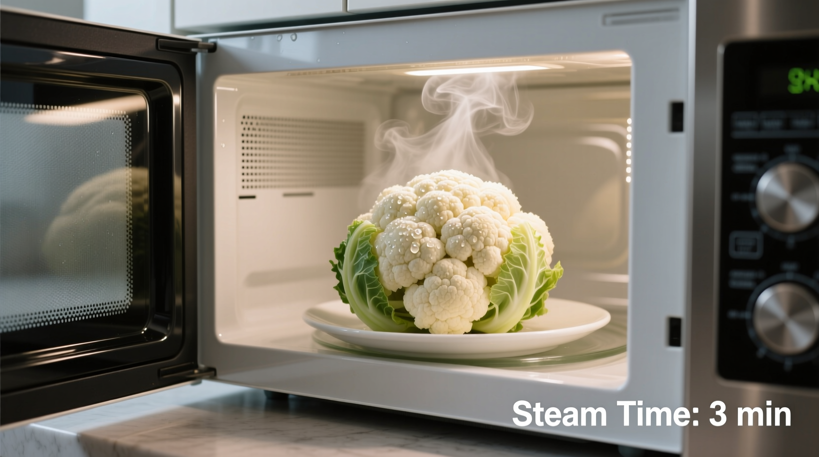 Steam Cauliflower in the Microwave